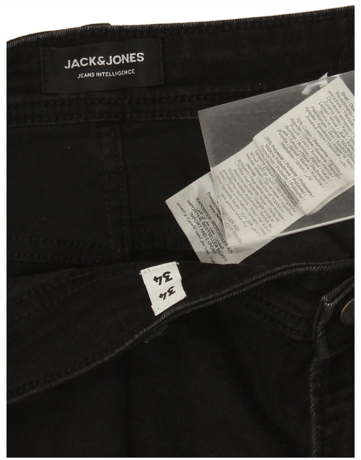 Jack & Jones Ανδρικό τζιν ίσιο W34 L34 μαύρο βαμβακερό