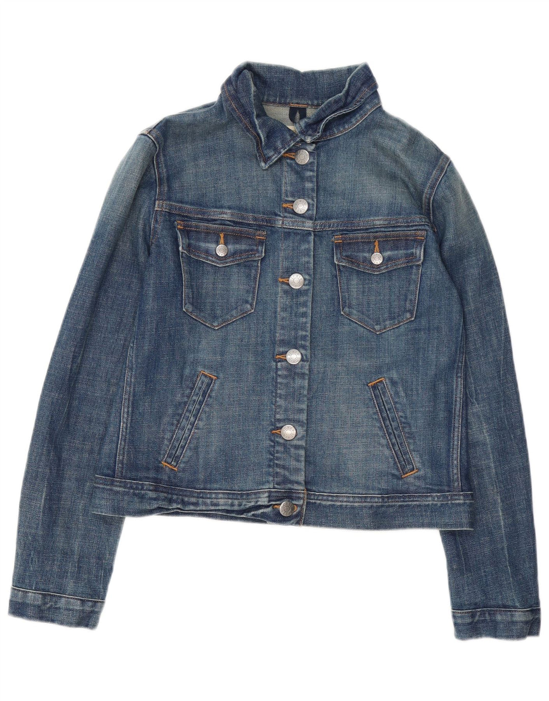 J. CREW Γυναικείο Τζιν Μπουφάν UK 10 Small Blue Cotton