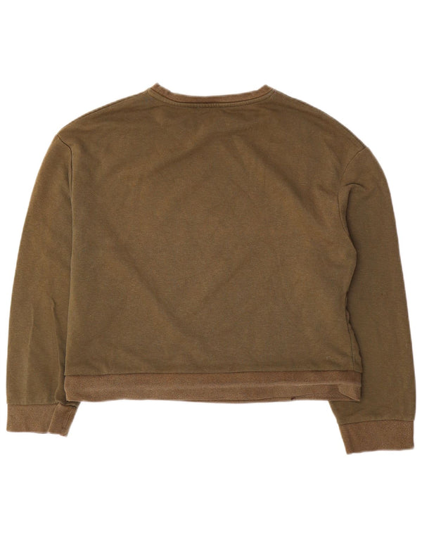 Zara Γυναικείο Φούτερ μεγάλου μεγέθους Jumper UK 10 Small Khaki Βαμβακερό