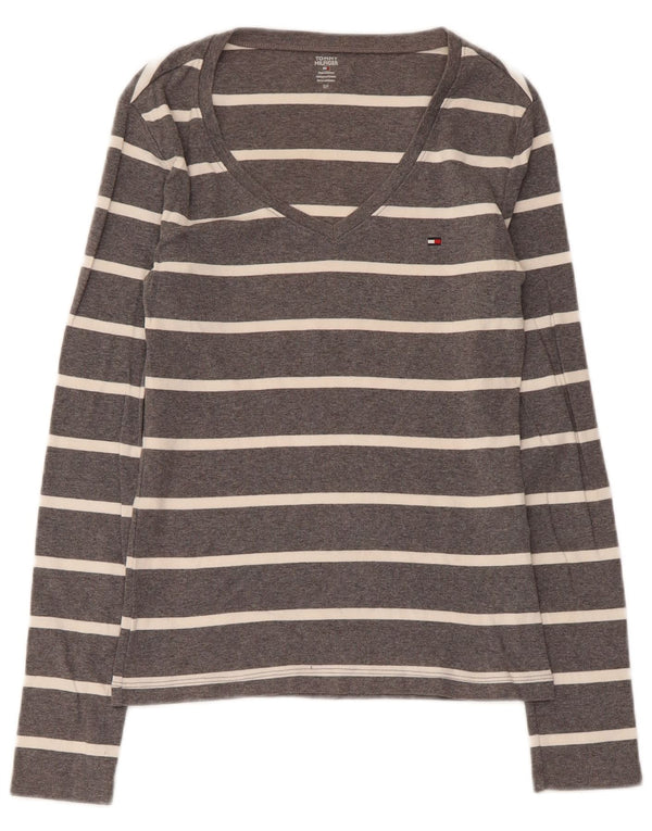 Tommy Hilfiger Γυναικείο μακρυμάνικο UK 8 μικρό βαμβακερό γκρι ριγέ