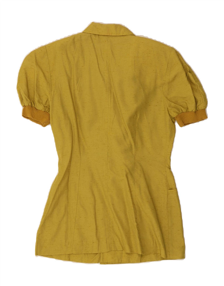 LORENA Womens Double Breasted Blazer Jacket IT 42 Medium Yellow Vintage Lorena and Second-Hand Lorena from Messina Hembry 