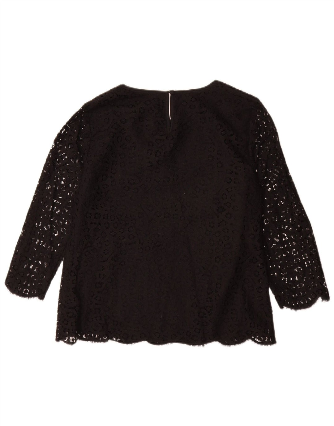 J. CREW Γυναικεία μπλούζα με 3/4 μανίκια Τοπ US 8 Μεσαίο μαύρο φλοράλ βαμβακερό