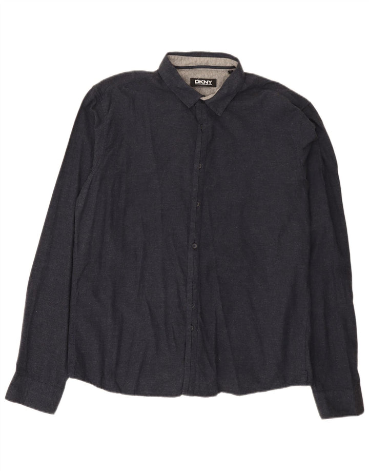Ανδρικό πουκάμισο Dkny XL Navy Blue Cotton