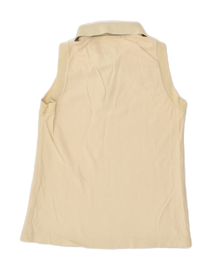FILA Womens Sleeveless Polo Shirt IT 44 Medium Beige | Vintage Fila | Thrift | Second-Hand Fila | Used Clothing | Messina Hembry 