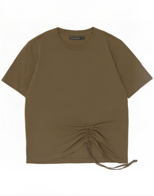 French Connection Γυναικείο T-Shirt Top 10 Small Khaki Cotton