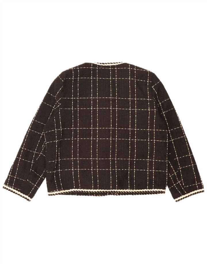 Vintage γυναικείο σακάκι με 4 κουμπιά σακάκι UK 14 Large Black Check
