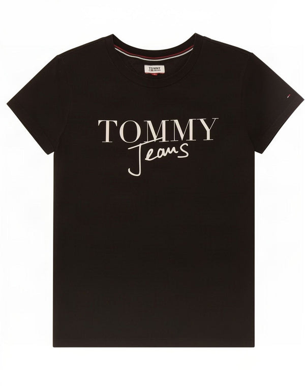 Γυναικείο γραφικό μπλουζάκι Tommy Hilfiger Top UK 12 Medium Black