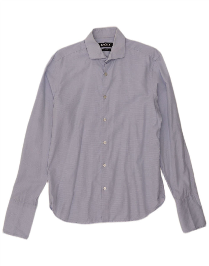 Επίσημο πουκάμισο Dkny Ανδρικό Slim Fit Μέγεθος 15 1/2 Medium Blue Check