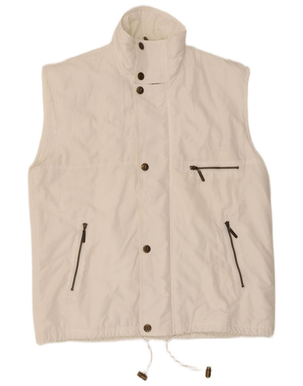 Olympia Mens Utility Gilet UK 40 Large White Polyester