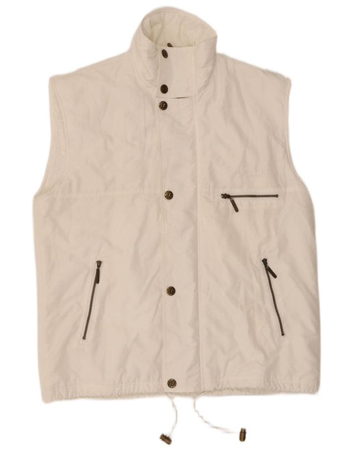 Olympia Mens Utility Gilet UK 40 Large White Polyester