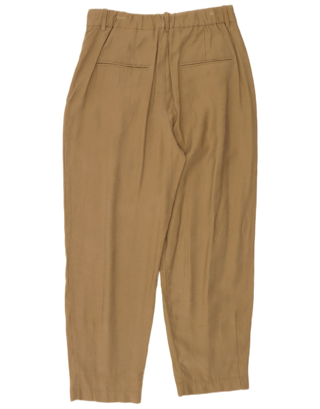 Zara Γυναικείο παντελόνι Chino με καρφίτσες Medium W28 L26 Khaki Viscose