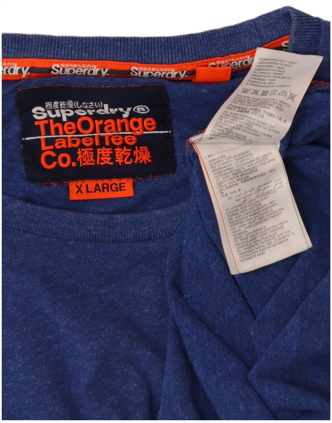 Ανδρικό T-Shirt SUPERDRY Τοπ XL Μπλε βαμβακερό