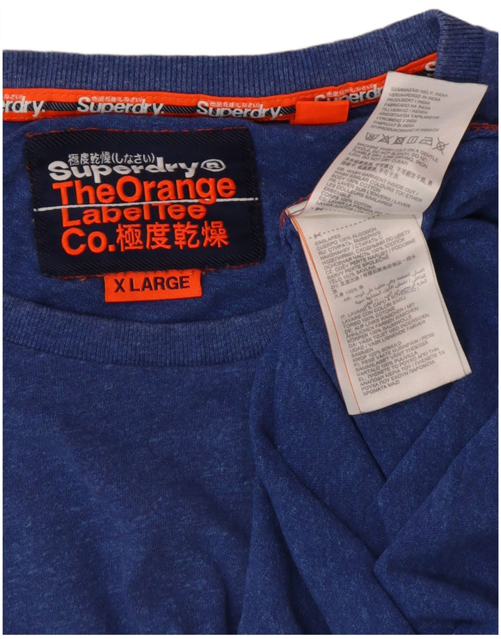 Ανδρικό T-Shirt SUPERDRY Τοπ XL Μπλε βαμβακερό