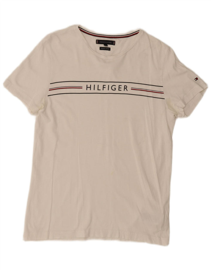 Ανδρικό γραφικό T-Shirt Tommy Hilfiger Top Μεσαίο λευκό βαμβακερό