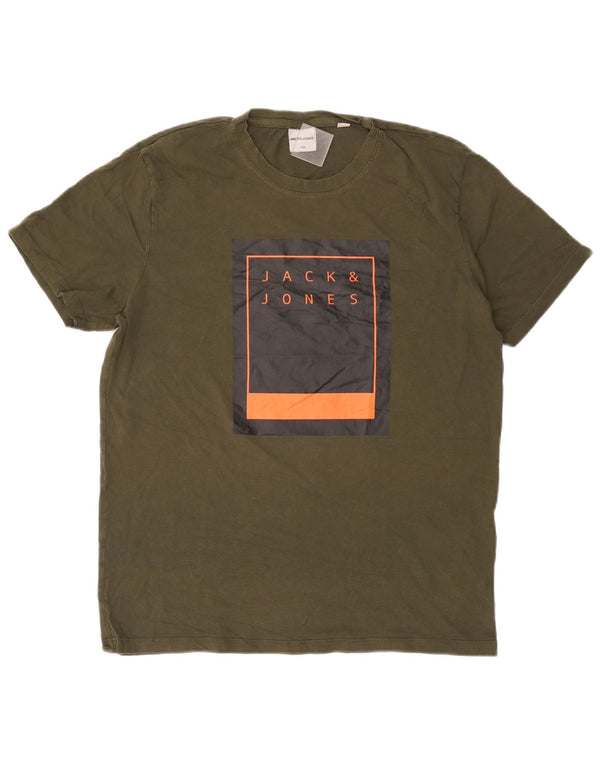 Jack & Jones Ανδρικό γραφικό T-Shirt Top XL Πράσινο βαμβακερό