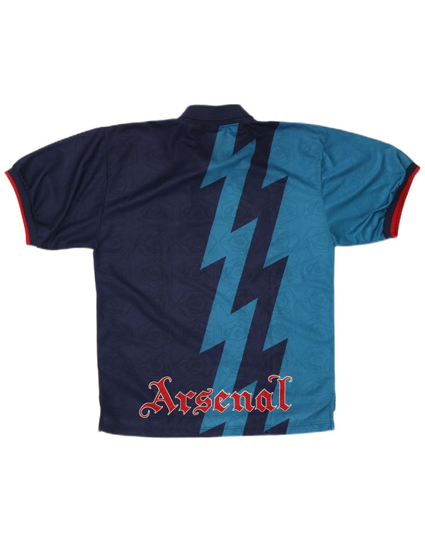 Nike Mens Arsenal FC 1995-1996 Εκτός έδρας πουκάμισο XL Blue Colourblock Sports