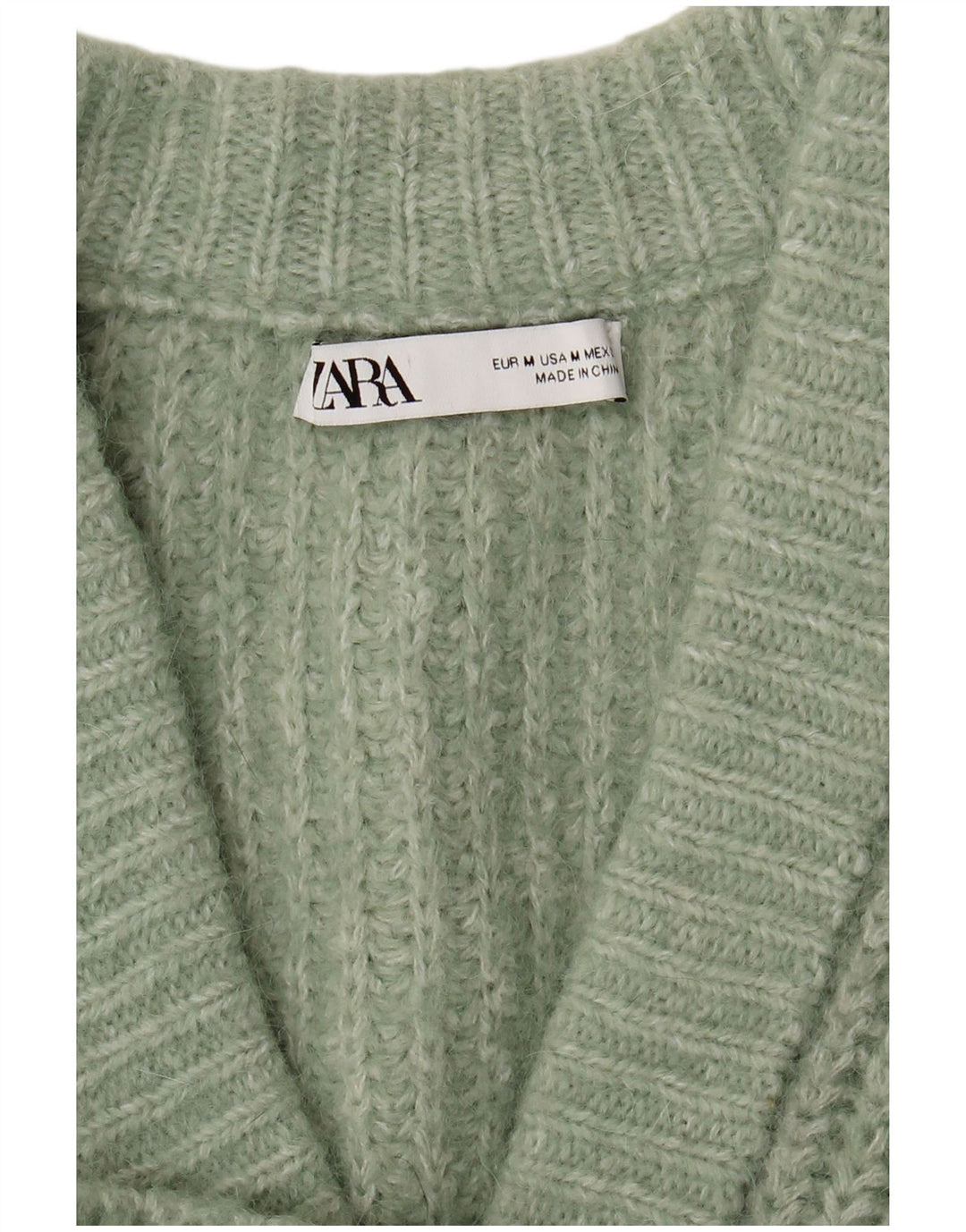 Zara Γυναικείο πουλόβερ με ζακέτα UK 14 Medium Green