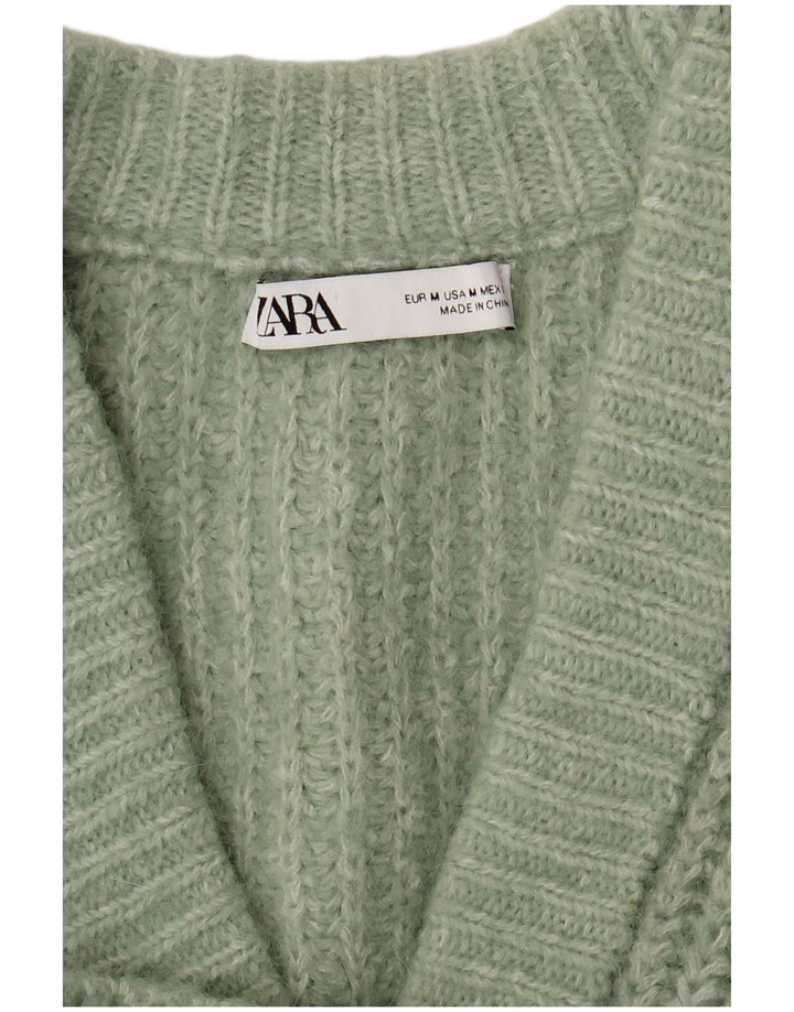 Zara Γυναικείο πουλόβερ με ζακέτα UK 14 Medium Green