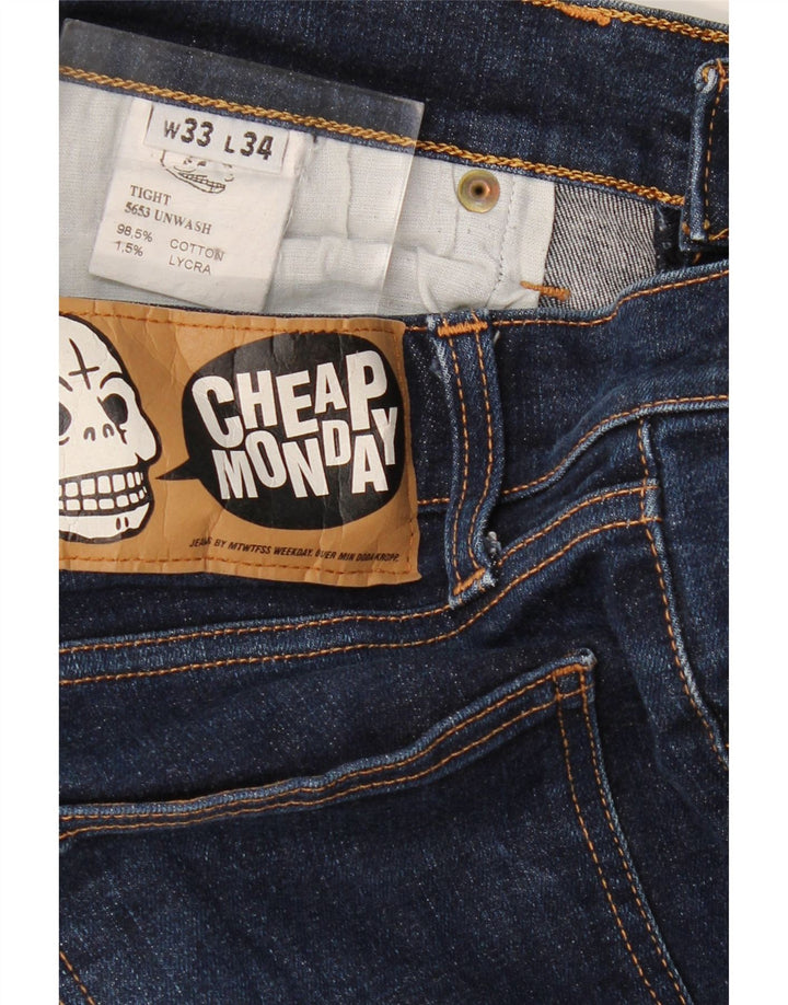 CHEAP MONDAY Γυναικείο Skinny Jeans W33 L28 Navy Blue Cotton