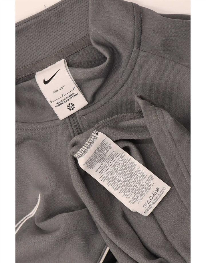 Ανδρική φόρμα πουλόβερ με φερμουάρ Nike Dri Fit Top μεγάλο γκρι χρώμα