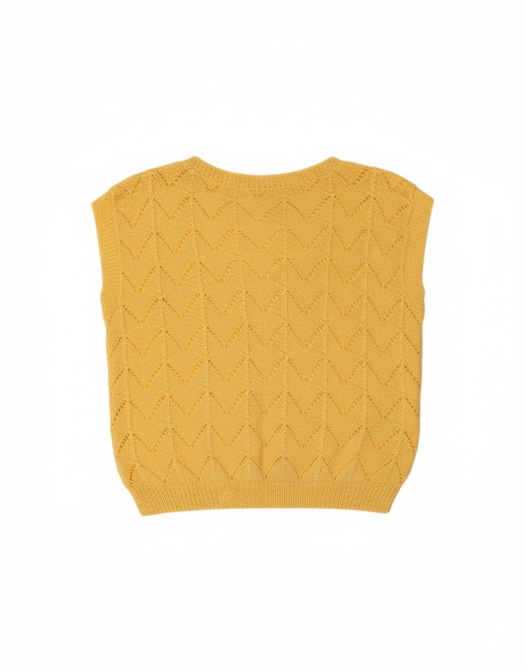 VINTAGE Womens Vest Tank Top UK 14 Medium Yellow