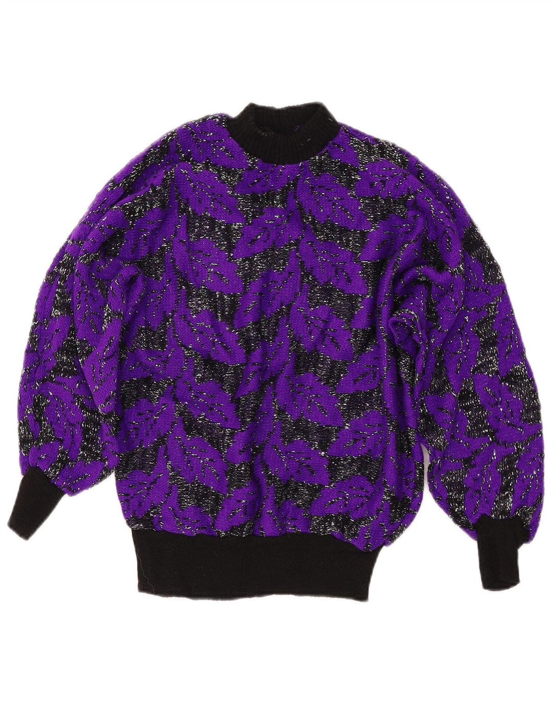 Γυναικείο πουλόβερ με λαιμό χελώνα VINTAGE UK 8 Small Purple Colourblock