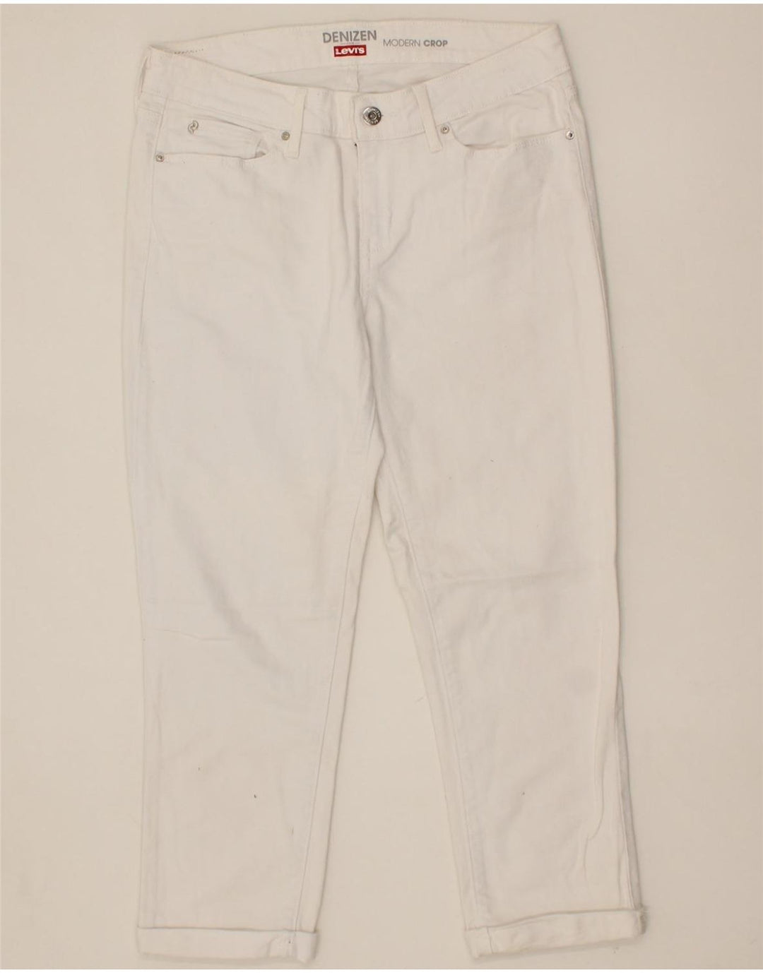 LEVI'S Womens Denizen Modern Cropped Jeans W30 L22 White Vintage Levi's and Second-Hand Levi's from Messina Hembry 