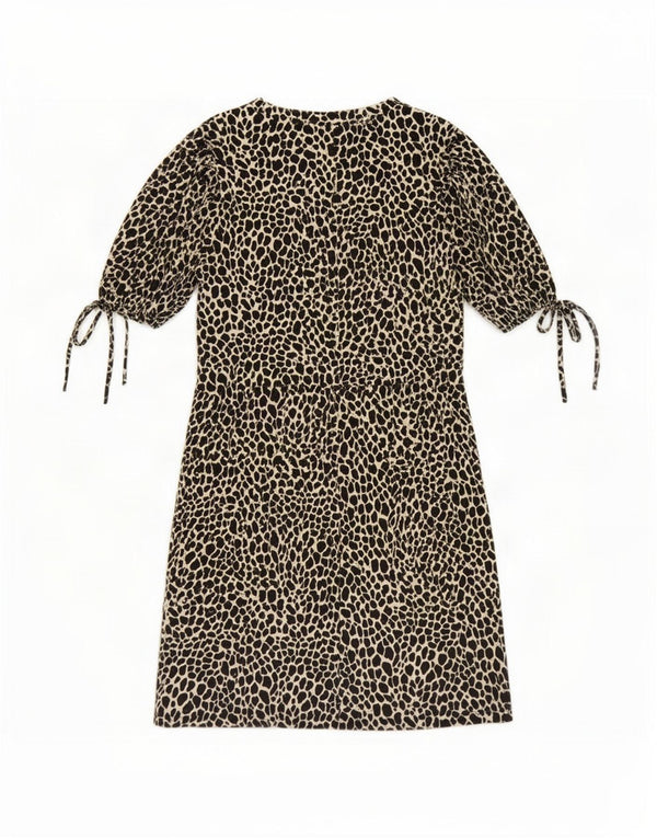 Topshop Γυναικείο φόρεμα Shift UK 10 Small Black Animal Print Βαμβακερό