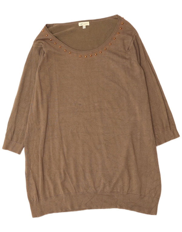 MARKS & SPENCER Γυναικείο αυτόγραφο φόρεμα UK 18 XL γκρι βισκόζη