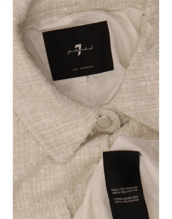7 FOR ALL MANKIND Γυναικείο Bomber Jacket UK 12 Medium White Polyester