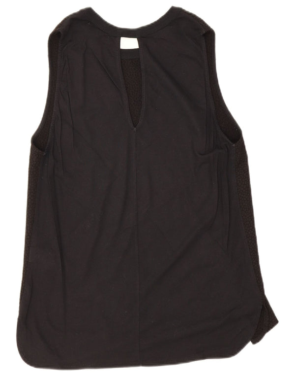 Zara Γυναικεία Αμάνικη Μπλούζα Trafaluc Τοπ UK 12 Medium Black Geometric