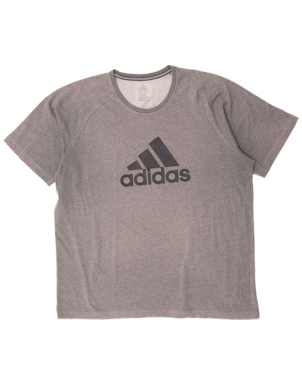 Ανδρικό γραφικό T-Shirt ADIDAS Climalite Top XL Grey Polyester