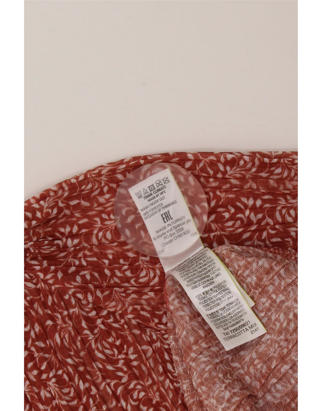 MARKS & SPENCER Γυναικεία μακρυμάνικη μπλούζα τοπ UK 12 Μεσαίο κόκκινο φλοράλ