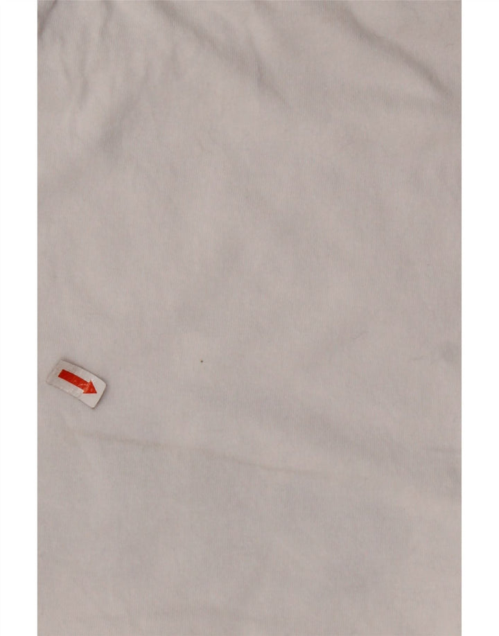 ELLESSE Γυναικείο Crop Graphic T-Shirt Top UK 10 Small White Βαμβακερό