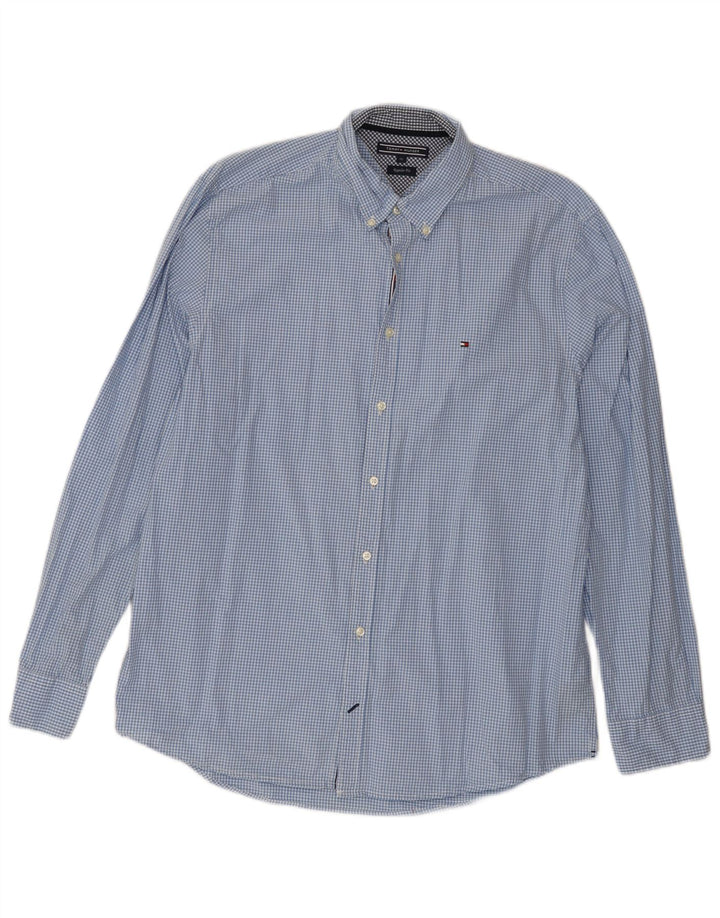 Tommy Hilfiger Ανδρικό πουκάμισο με κανονική εφαρμογή XL Blue Gingham Cotton