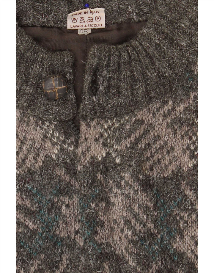 Ανδρική ζακέτα Vintage IT 48 Medium Grey Geometric