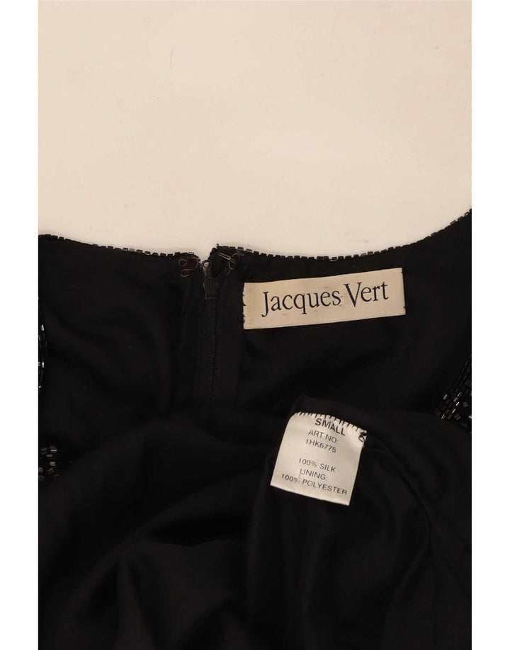 Jacques Vert Γυναικεία βραδινή μπλούζα με παγιέτες Top UK 10 Small Black Silk