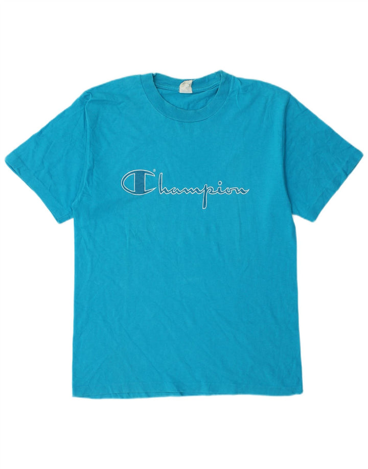 Ανδρικό γραφικό T-Shirt Champion Top από μεσαίο μπλε βαμβακερό