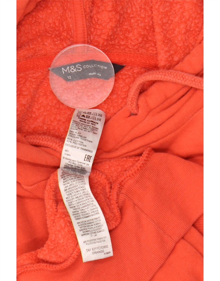 Marks & Spencer Γυναικείο Hoodie Jumper UK 12 μεσαίο βαμβακερό πορτοκαλί
