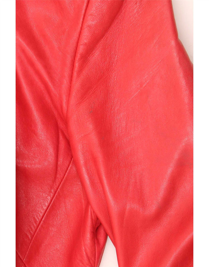 Marc Cain Γυναικείο δερμάτινο σακάκι με 4 κουμπιά US Small Red