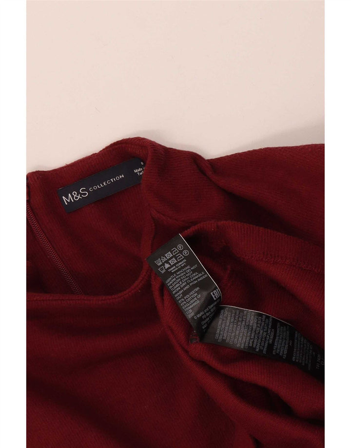 Marks & Spencer Γυναικείο τοπ μανίκι 3/4 UK 8 Small μπορντό πολυεστέρας