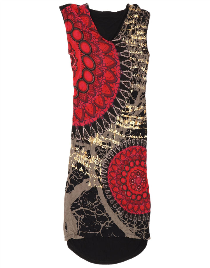 Σχεδιαστής Γυναικείο Abstract Pattern Maxi φόρεμα UK 14 Large πολύχρωμο