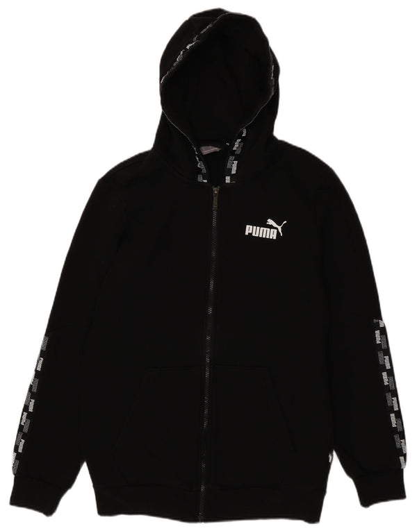 Ανδρικό πουλόβερ με κουκούλα με φερμουάρ Puma μικρό μαύρο βαμβακερό