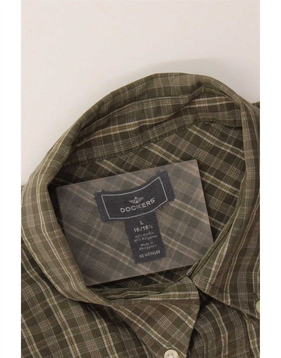 DOCKERS Ανδρικό πουκάμισο 16 1/2 Large Χακί Check Cotton