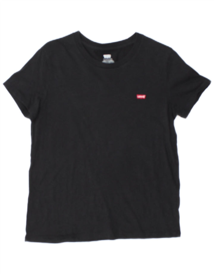 Γυναικείο μπλουζάκι Levi's Oversized Top UK 10 Small μαύρο βαμβακερό