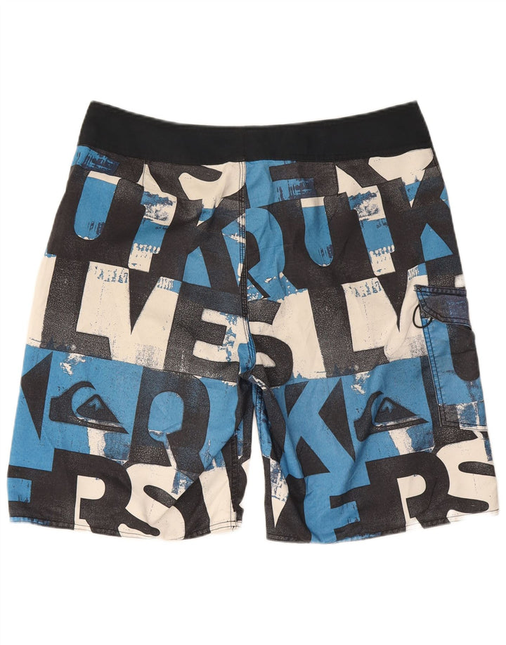 Ανδρικό γραφικό σορτς κολύμβησης Quiksilver μεγάλο μαύρο πολυεστέρα