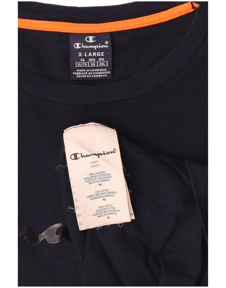 Champion Γυναικείο γραφικό T-Shirt Top XL Navy Blue Cotton