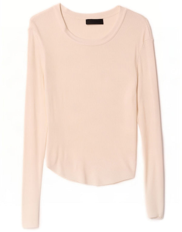 Zara γυναικείο τοπ μακρυμάνικο UK 12 Medium White