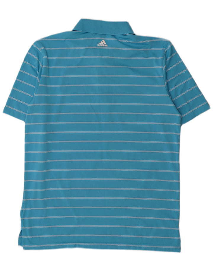 Ανδρικό πουκάμισο Adidas Polo με μεσαίο μπλε ριγέ πολυεστέρα