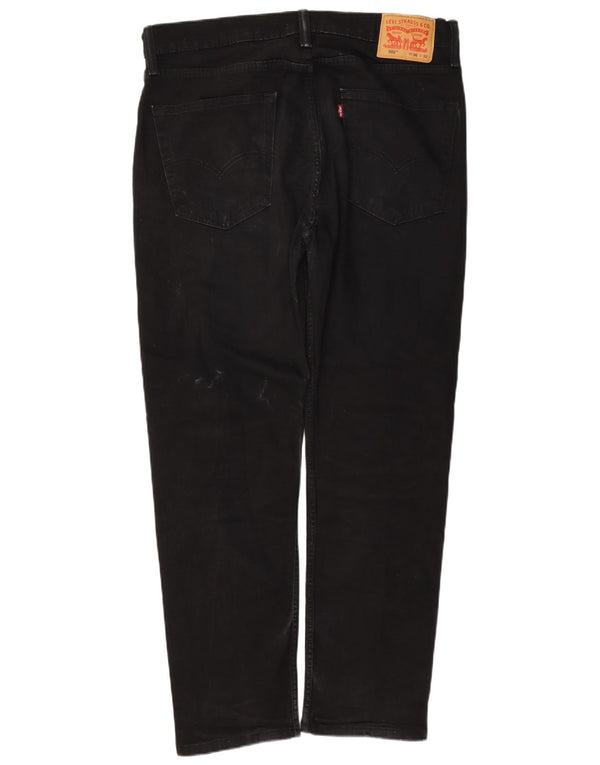 Levi's Mens 502 Tapered Jeans W36 L32 Μαύρο βαμβακερό